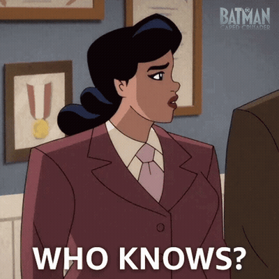 Woman In Suit Saying Who Knows GIF