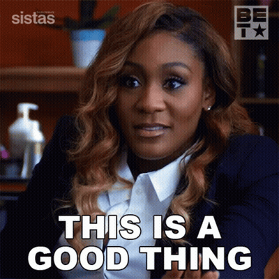 Woman In Suit Says This Is A Good Thing GIF