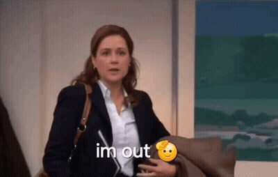 Woman In Suit Sitting On Couch Says I'm Out GIF