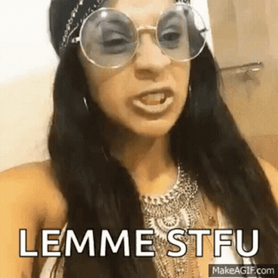 Woman In Sunglasses And Bandana Making A Face GIF