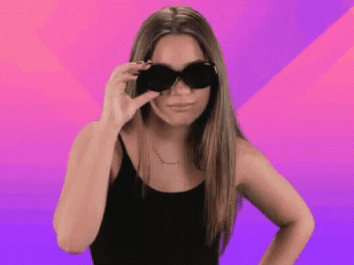Woman In Sunglasses And Black Tank Pink Purple GIF