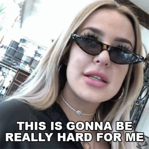 Woman In Sunglasses And Choker Saying This Is Gonna Be Really Hard For Me GIF