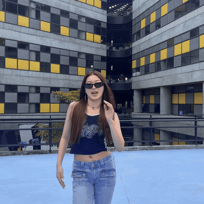 Woman In Sunglasses And Crop Top I Am A Girl GIF