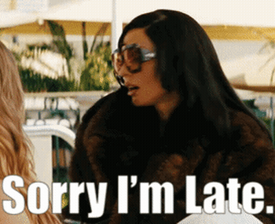 Woman In Sunglasses And Fur Coat Says Sorry I'm Late GIF