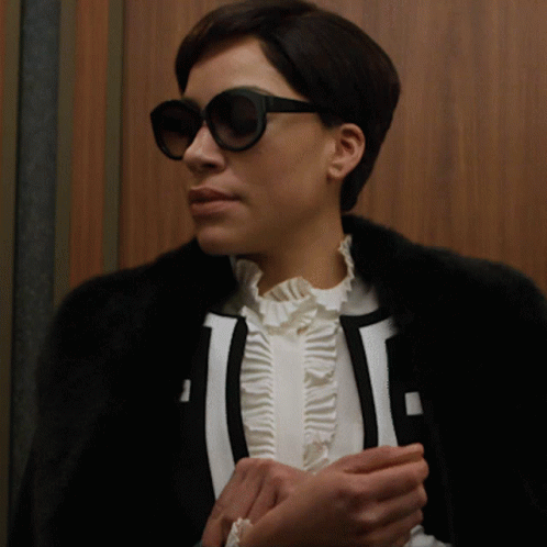 Woman In Sunglasses And Fur Coat GIF