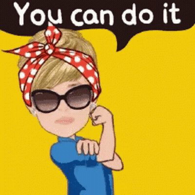 Woman In Sunglasses And Polka Dot Headband Saying You Can Do It GIF
