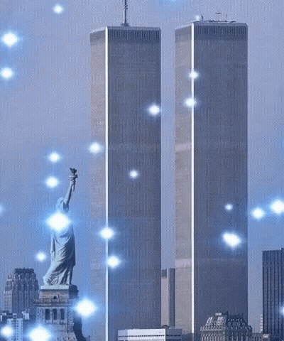 Woman In Sunglasses And White Shirt With American Flags GIF
