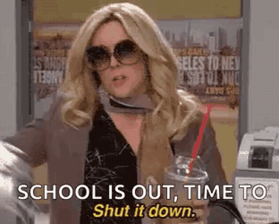 Woman In Sunglasses Holding Coffee Saying School Is Out GIF