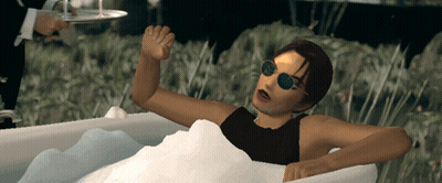 Woman In Sunglasses Laying In Bathtub With Foam GIF