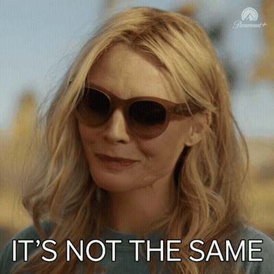 Woman In Sunglasses Saying It's Not The Same GIF