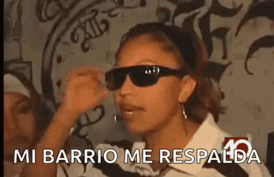 Woman In Sunglasses Saying Mi Barrio Me Respalda GIF