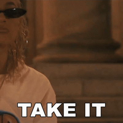 Woman In Sunglasses Saying Take It GIF