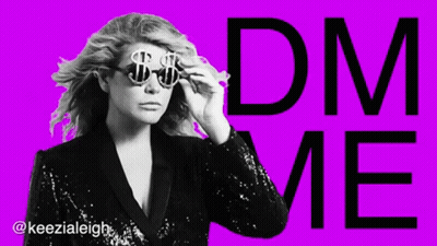 Woman In Sunglasses With Dollar Sign Says DM Me GIF