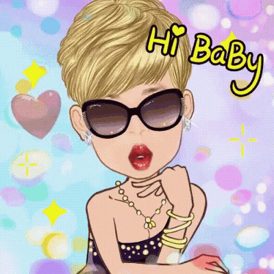 Woman In Sunglasses With Heart Saying Hi Baby GIF