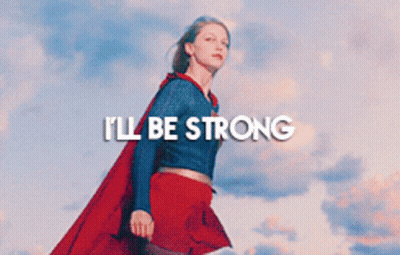 Woman In Superhero Costume Saying I'll Be Strong GIF