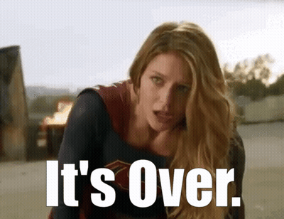 Woman In Superhero Costume Says Its Over GIF