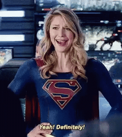 Woman In Superman Costume Laughing Yeah Definitely GIF