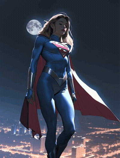 Woman In Superman Costume With S On Chest GIF
