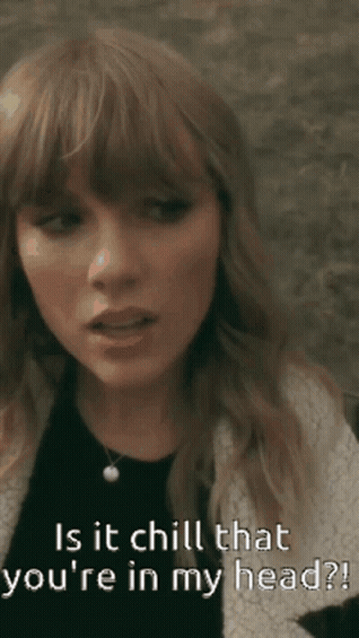 Woman In Sweater Saying Is It Chill That You're In My Head GIF