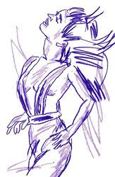 Woman In Swimwear Sketch Vibrate Effect GIF
