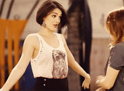 Woman In Tank Top With Bear Picture GIF