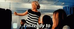 Woman In The Airplane Ready To Party GIF
