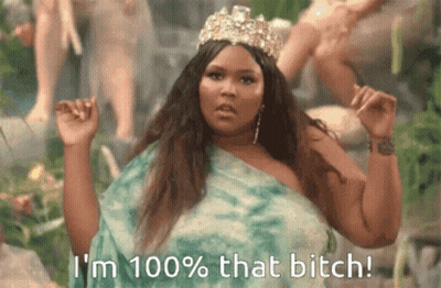 Woman In Tiara And Green Dress I'm 100% That Bitch GIF
