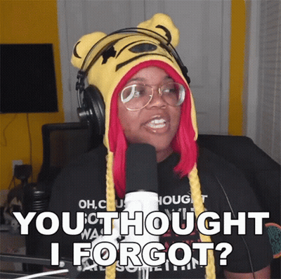 Woman In Tiger Hat And Headphones Says You Thought I Forgot GIF