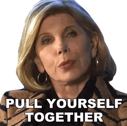 Woman In Tiger Print Jacket Saying Pull Yourself Together Sticker