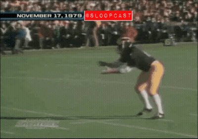 Woman In Toledo 6 Jersey In Front Of Thunder Logo GIF
