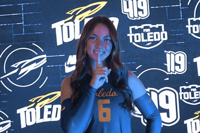 Woman In Toledo Jersey Holding Finger To Mouth GIF