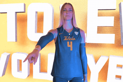 Woman In Toledo Jersey Pointing GIF