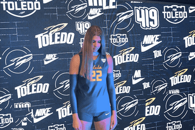 Woman In Toledo Jersey With Nike Logos GIF