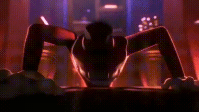 Woman In Top Hat Dancing In Dark Room With Crowd GIF