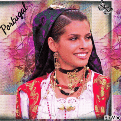 Woman In Traditional Portuguese Costume GIF