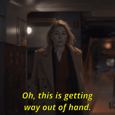 Woman In Trench Coat Saying Oh This Is Getting Way Out Of Hand GIF