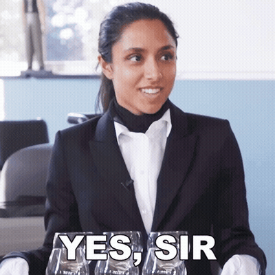 Woman In Tuxedo Saying Yes Sir GIF