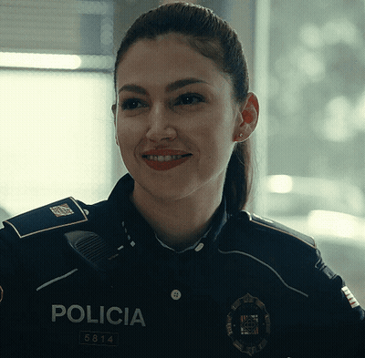 Woman In Uniform Saying Policia GIF