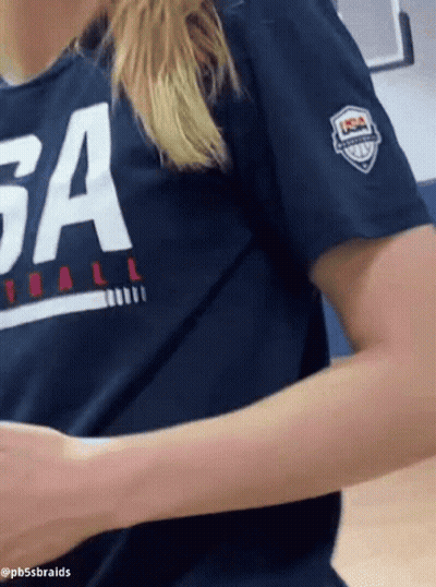 Woman In USA Basketball T-Shirt GIF