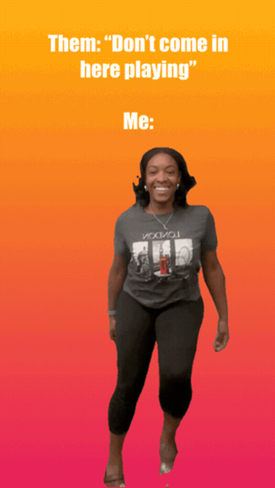 Woman In Vodka T-Shirt Orange Pink Background GIF