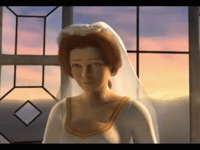 Woman In Wedding Dress At Sunset Window GIF