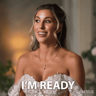 Woman In Wedding Dress Saying I'm Ready On Netflix GIF