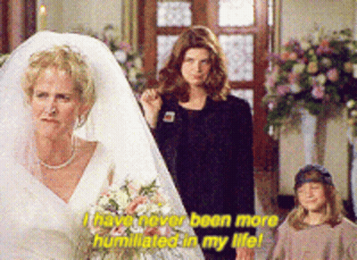 Woman In Wedding Dress Says I Have Never Been More Humiliated In My Life! GIF