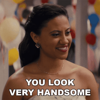 Woman In Wedding Dress Smiling You Look Very Handsome GIF