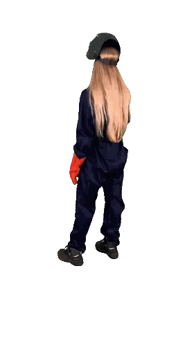 Woman In Welding Helmet And Gloves Sticker