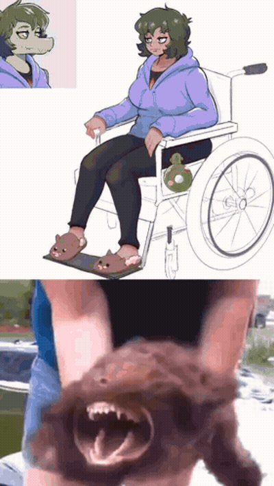 Woman In Wheelchair Next To Person Holding Dog GIF