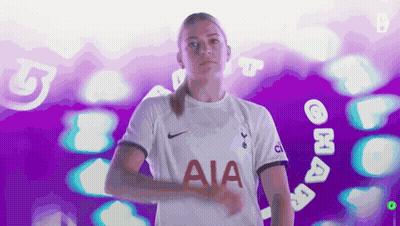 Woman In White AIA Shirt Purple Background GIF