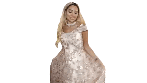 Woman In White And Gold Dress With Tattoo Sticker