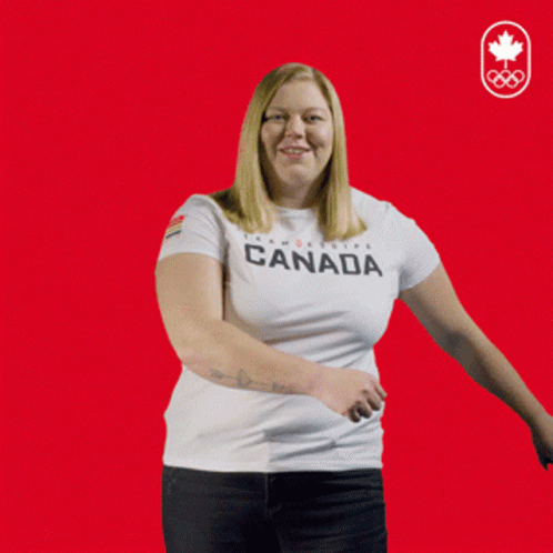 Woman In White Canada T-Shirt Smiling GIF