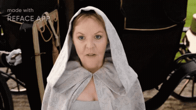 Woman In White Cape Made With Reface App GIF